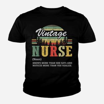 Vintage Nurse Funny Nurse Noun Definition Healthcare Workers Youth T-shirt | Crazezy UK