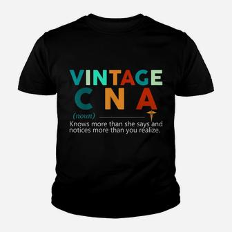 Vintage Nurse Noun Definition Knows More Than She Says Funny Youth T-shirt | Crazezy DE
