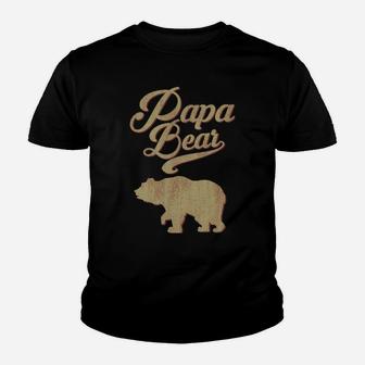 Vintage Papa Bear Dad Grandpa Father's Day Father Gift Tee Sweatshirt Youth T-shirt | Crazezy DE