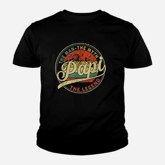 Vintage Papi Man Myth Legend Daddy Grandpa Youth T-shirt | Crazezy UK