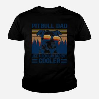 Vintage Pitbull Dad Like A Regular Dad But Cooler Funny Gift Youth T-shirt | Crazezy UK