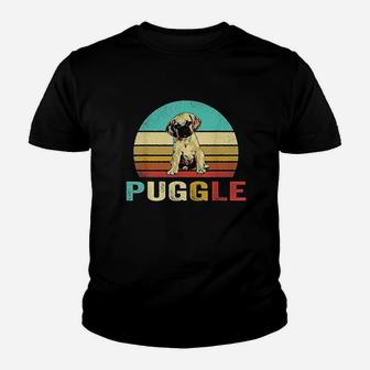 Vintage Puggle Dog Sunset Youth T-shirt | Crazezy