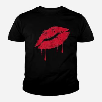 Vintage Red Lipstick Kiss Hot 80S Drip Lips Youth T-shirt | Crazezy