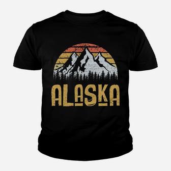 Vintage Retro Alaska US Mountains Glacier Hoodie Youth T-shirt | Crazezy CA