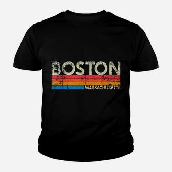 Vintage Retro Boston Massachusetts Distressed Souvenir Gift Youth T-shirt | Crazezy
