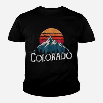 Vintage Retro Colorado Co Mountains Outdoor Wildness Youth T-shirt | Crazezy CA