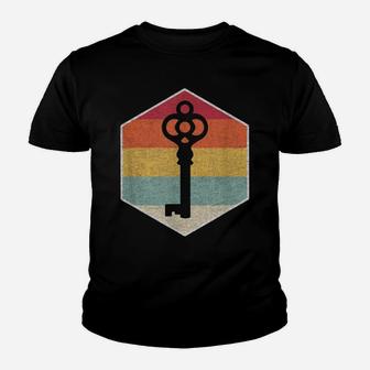 Vintage Retro Escape Room Keys Game Solving Graphic Youth T-shirt | Crazezy