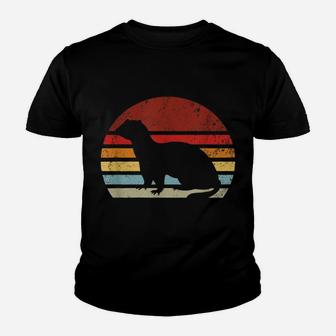 Vintage Retro Ferret Silhouette Lover Dad Mom Funny Kidding Youth T-shirt | Crazezy UK