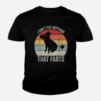 Vintage Retro I Dont Eat Anything That Farts Vegetarian Youth T-shirt | Crazezy