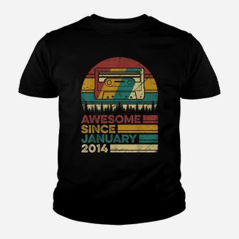 Vintage Retro January 2014 6 Years Old 6Th Birthday Gift Youth T-shirt | Crazezy DE