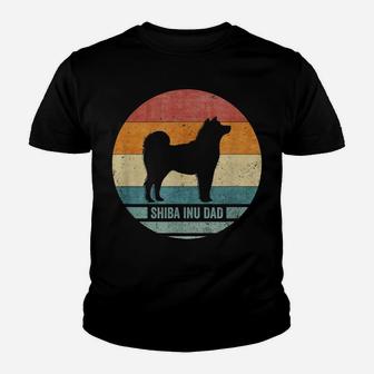 Vintage Retro Shiba Inu Dog Dad Silhouette Puppy Owner Lover Youth T-shirt | Crazezy DE