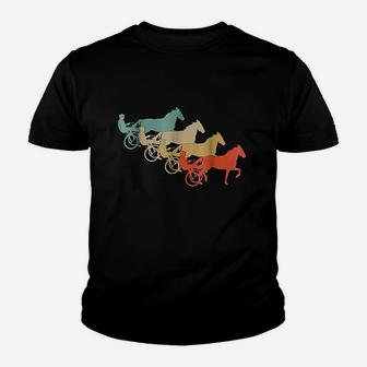 Vintage Retro Style Horses Harness Racing Equitation Youth T-shirt | Crazezy