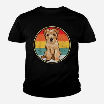Vintage Retro Sunset Norfolk Terrier Dog Youth T-shirt | Crazezy CA