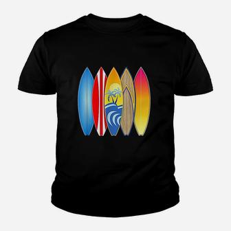 Vintage Retro Surfboards Surfing Youth T-shirt | Crazezy