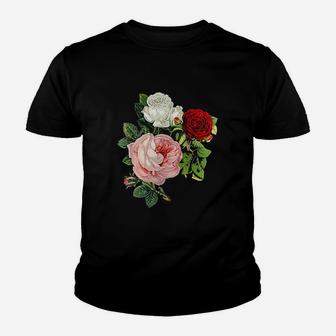 Vintage Roses Flower Youth T-shirt | Crazezy