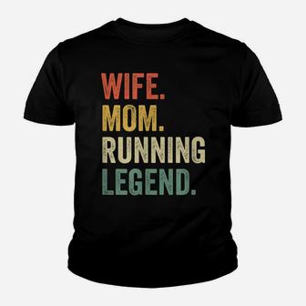 Vintage Runner Wife Mom Running Legend Funny Mother's Day Youth T-shirt | Crazezy