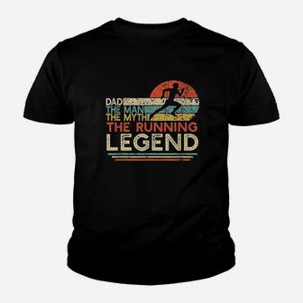 Vintage Running Dad The Man The Myth The Legend Runner Gift Youth T-shirt | Crazezy