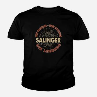 Vintage Salinger Legend Schwarzes Kinder Tshirt, Retro Literatur Design - Seseable