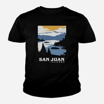 Vintage San Juan Islands, Washington, Wa,Travel Poster Gift Sweatshirt Youth T-shirt | Crazezy