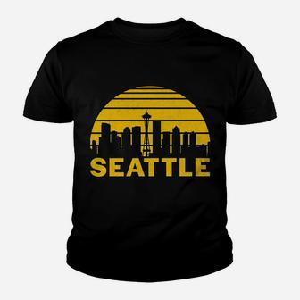 Vintage Seattle Washington Cityscape Retro Youth T-shirt | Crazezy AU