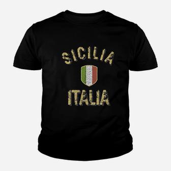Vintage Sicily Italy Youth T-shirt | Crazezy