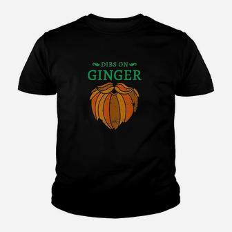 Vintage St Patricks Day Dibs On The Ginger Red Beard Irish Youth T-shirt | Crazezy UK