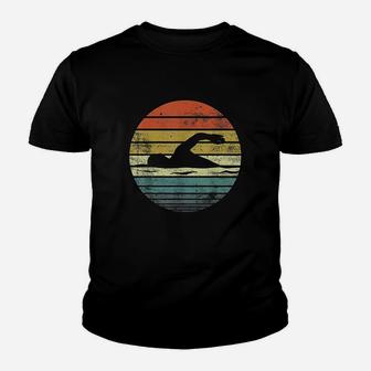 Vintage Sunset Swim Coach Swimming Youth T-shirt | Crazezy AU