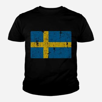 Vintage Sweden Flag Gift Swedish Men Women Retro Souvenir Sweatshirt Youth T-shirt | Crazezy