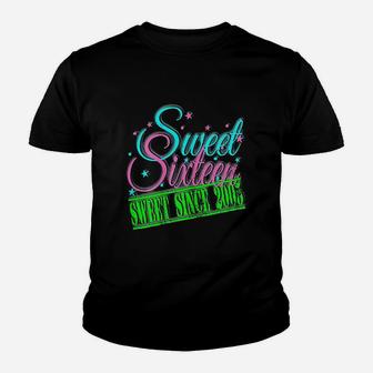 Vintage Sweet 16 Birthday Born 2005 Sixteenth Youth T-shirt | Crazezy