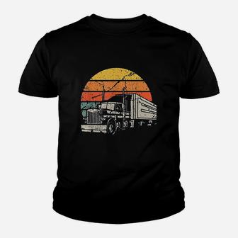 Vintage Truck Driver Gift Retro Sun Driving Trucker Youth T-shirt | Crazezy CA