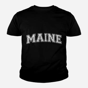 Vintage University-Look Maine Distressed Youth T-shirt | Crazezy