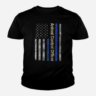 Vintage Usa Animal Control Officer American Flag Patriotic Youth T-shirt | Crazezy UK