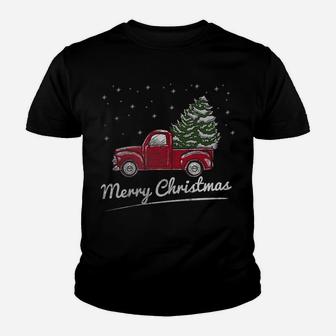 Vintage Wagon Christmas - Tree On Car Xmas Vacation Youth T-shirt | Crazezy CA