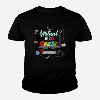 Virtual 5Th Grader Back To School Online Teaching Teacher Youth T-shirt | Crazezy CA