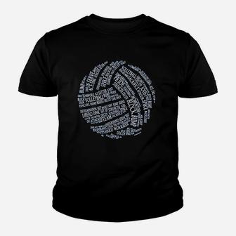 Volleyball Words Youth T-shirt | Crazezy CA