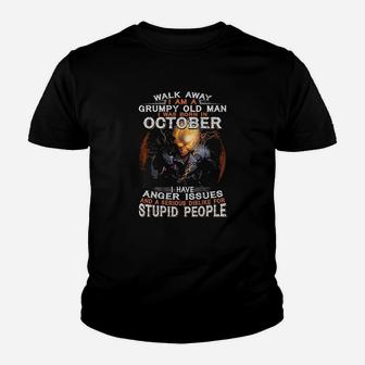 Walk Away Im A Grumpy Old Man I Was Born In October Youth T-shirt | Crazezy