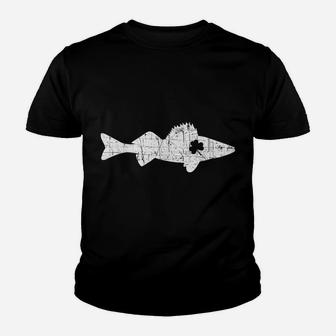 Walleye Fishing St Patrick Day Fishing Gift Tshirt Youth T-shirt | Crazezy