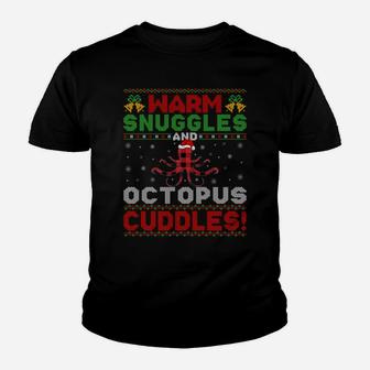 Warm Snuggles And Octopus Cuddles Ugly Octopus Christmas Sweatshirt Youth T-shirt | Crazezy DE