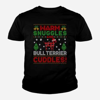 Warm Snuggles Bull Terrier Gift Ugly Bull Terrier Christmas Sweatshirt Youth T-shirt | Crazezy