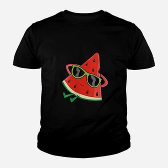 Watermelon Summer Melon With Sunglasses Youth T-shirt | Crazezy