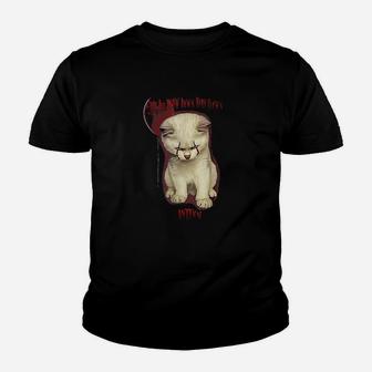 We All Meow Down Here Clown Cat Kitten Youth T-shirt | Crazezy CA