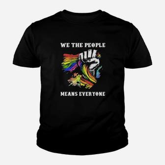 We The People Means Everyone Hand Lgbt Flag Youth T-shirt - Monsterry DE