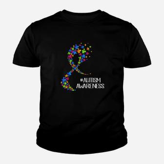 Wear Rainbow Puzzle Ribbon Autism Awareness Youth T-shirt - Monsterry UK