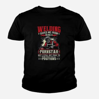 Welding Saved Me From Being Youth T-shirt | Crazezy