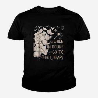 When In Doubt Go To The Library Youth T-shirt | Crazezy