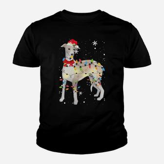 Whippet Dog Christmas Light Xmas Mom Dad Gifts Sweatshirt Youth T-shirt | Crazezy