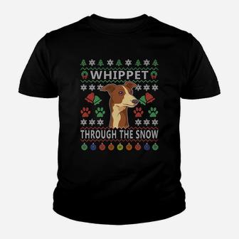 Whippet Ugly Christmas Sweatshirt Greyhound Dogs Gift Ideas Youth T-shirt | Crazezy