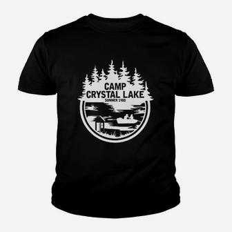 White Camp Crystal Lake Retro Nj 80S Horror Movie Jason Youth T-shirt | Crazezy CA