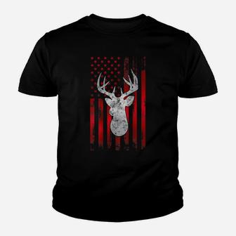 Whitetail Buck Bow Deer Hunting Gift American Usa Flag Youth T-shirt | Crazezy CA