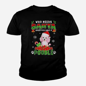 Who Needs Santa When You Have A Poodle Xmas Youth T-shirt - Monsterry UK